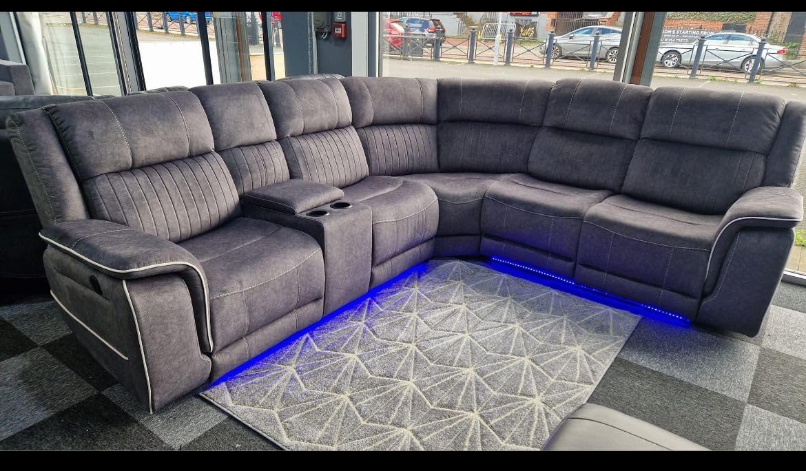 Hannah Electric Corner Sofa Micro Fibre Fabric (270cm x 230cm)