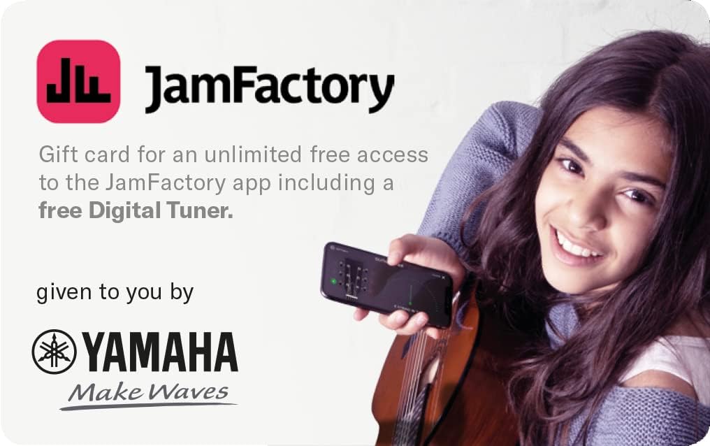 Yamaha GuitarGo - Starter Set Junior - Acoustic guitar pack for young learners including a gig bag, digital tuner for iOS and a footrest