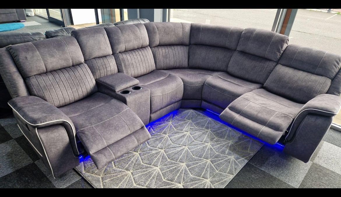 Hannah Electric Corner Sofa Micro Fibre Fabric (270cm x 230cm)