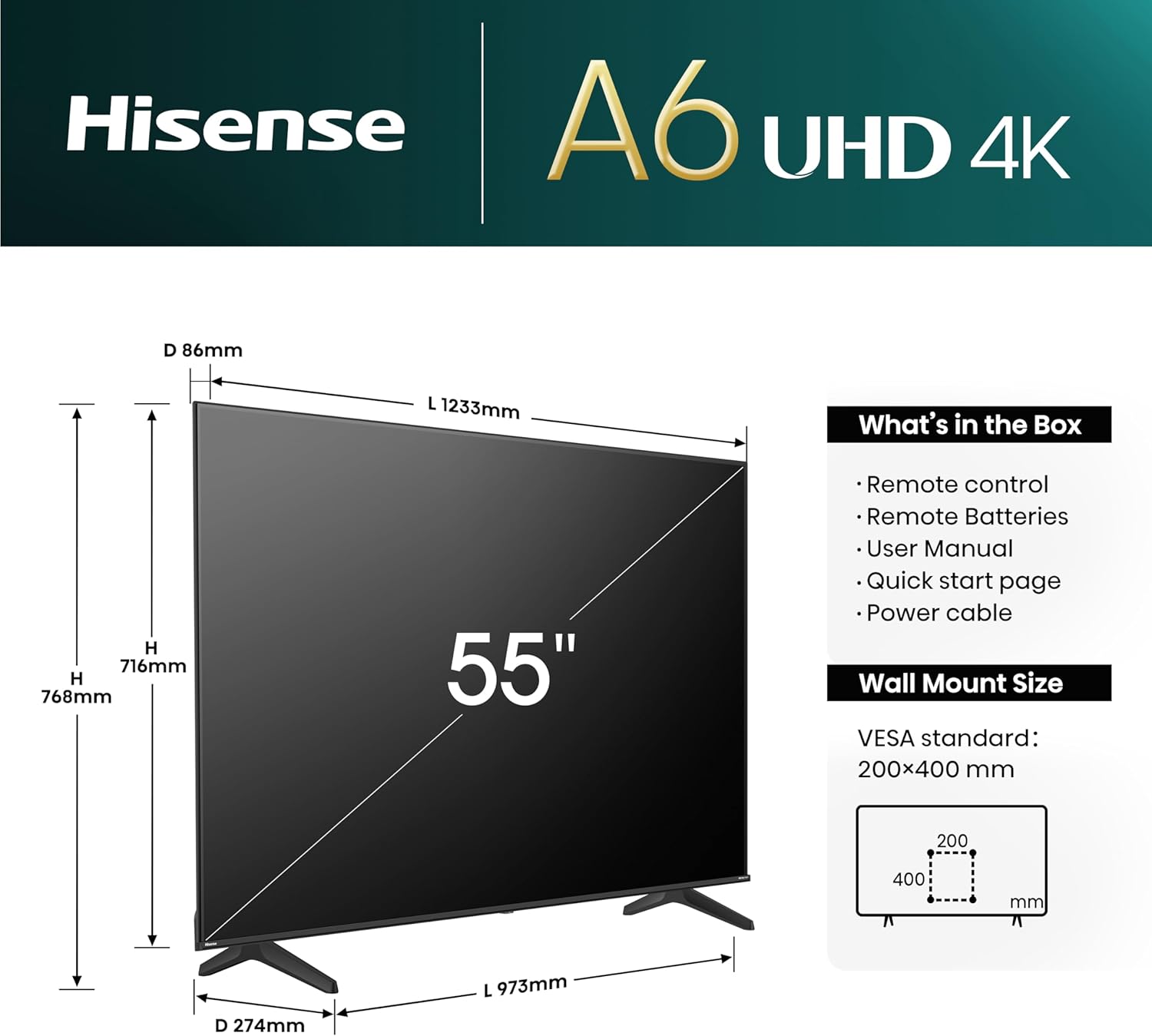 Hisense 4K Smart TV - (2024 Model)