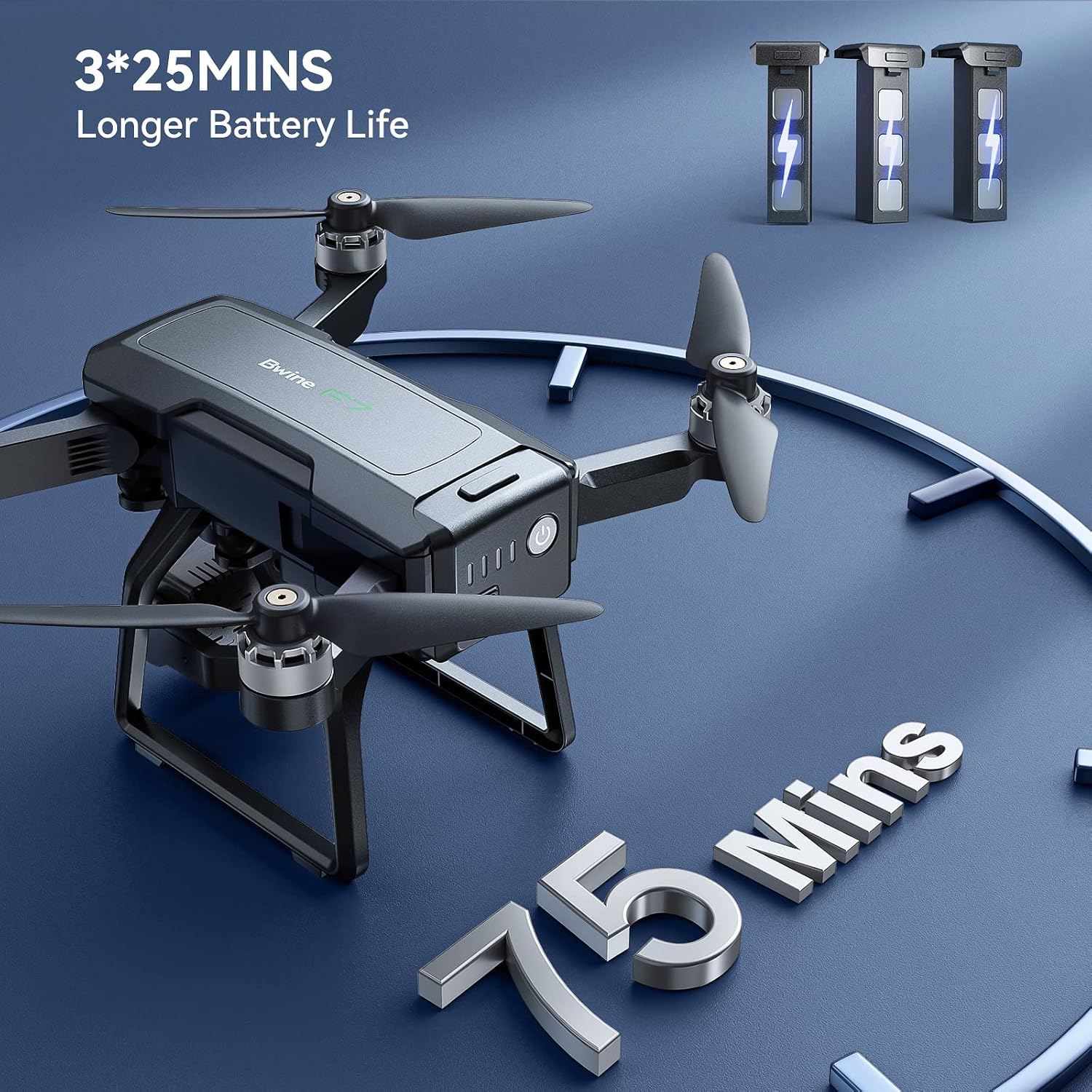 Bwine F7 GPS Drones with Camera for Adults 4K Night Vision, 3-Aix Gimbal, 2Mile Long Range, 75Mins Flight Time Professional Drone with 3 Battery
