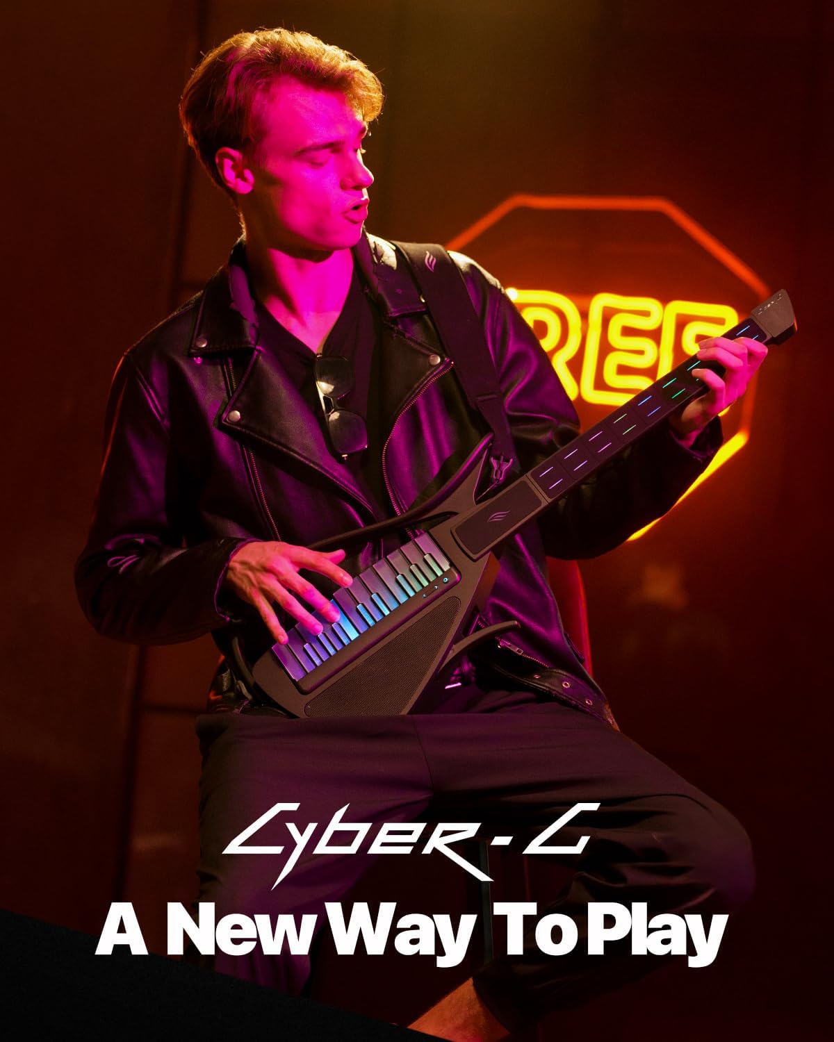 Enya CYBER-G Stringless Smart Guitar, Foldable Travel Backing Guitarra, Built-in Drum Machine & Bassline