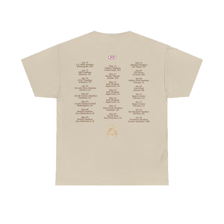SZA LANA MERCH - SAND LANA SOS TOUR DATES TEE