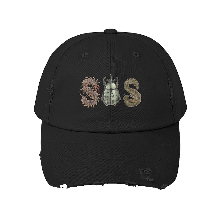 SZA LANA MERCH - SZA LANA SOS BLACK DISTRESSED HAT