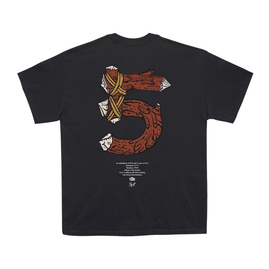 SZA Ctrl 5 Year Anniversary Black T-shirt