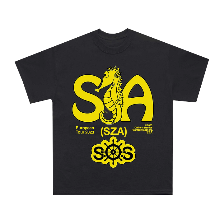 SZA Black SOS Seahorse Europe Tour T-shirt